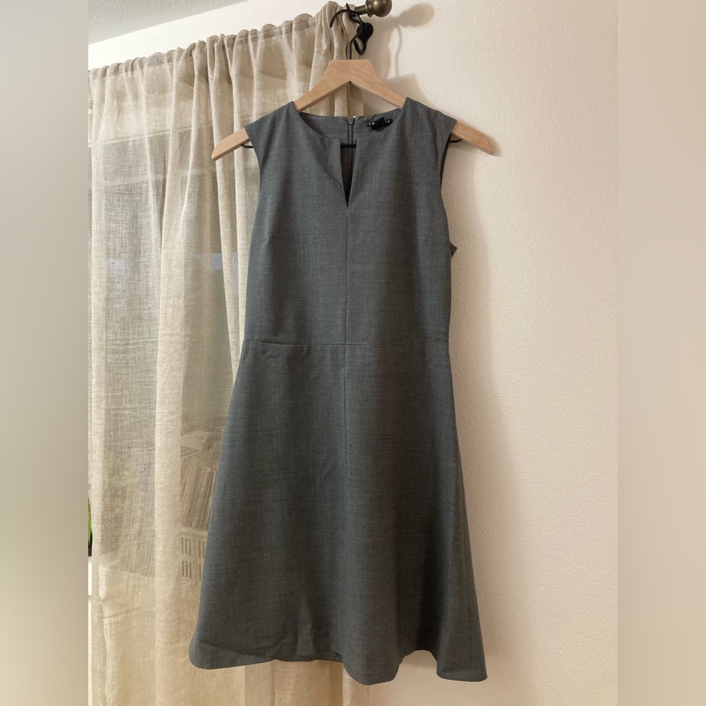 Theory Gray Wool Sheath Dress